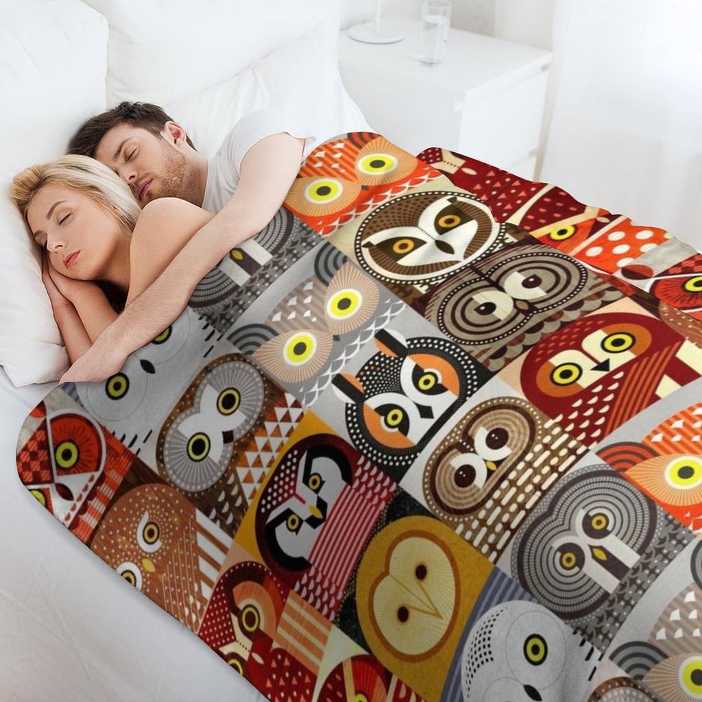 North American Owls Throw Blanket Stylish Decor Blanket Gift for Friends Roommate