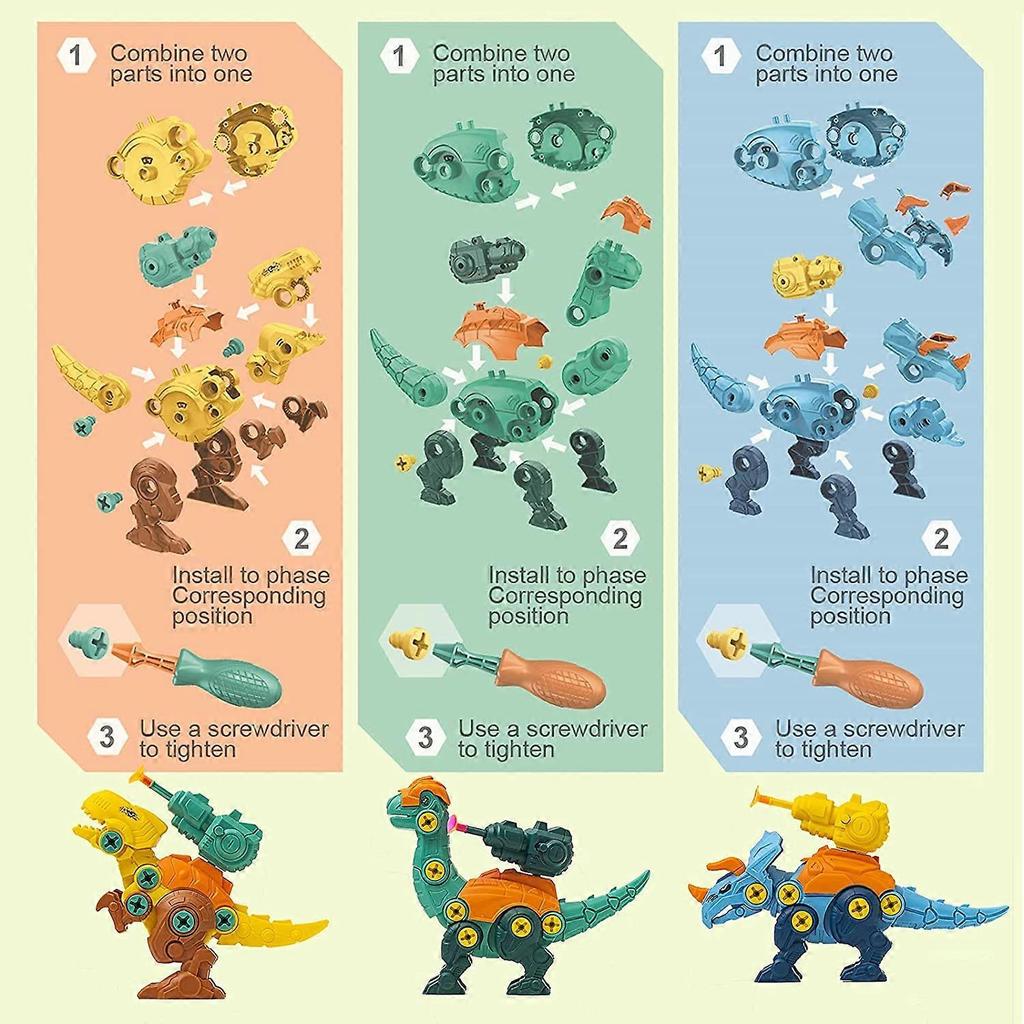 Dinosaur Toys for Boys Girls Age 3 4 5 6 7, Take Apart Dinosaur Toys for Kids, STEM Shooting Dinosau