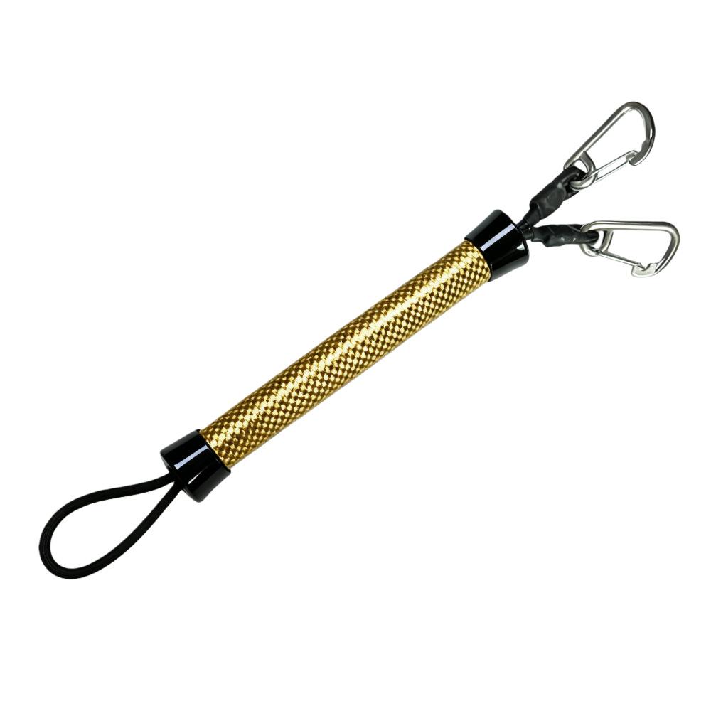 Marine Rope Dock Buffer Elastic Rope 316 Stainless Steel Double Buckle Carbon Fiber Built-in Elastic Rope Seawater Resistant 16in Gold