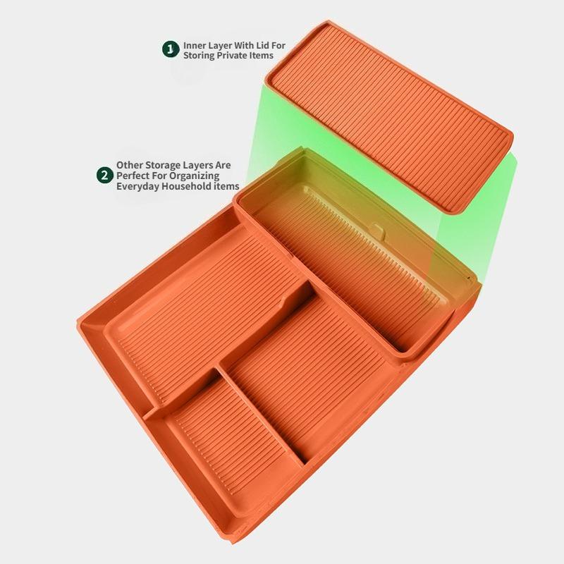 For Leapmotor C16 C10 Car Center Console Lower Storage Box Silicone Double-Layer Organizer Box Modification Interior Accessories