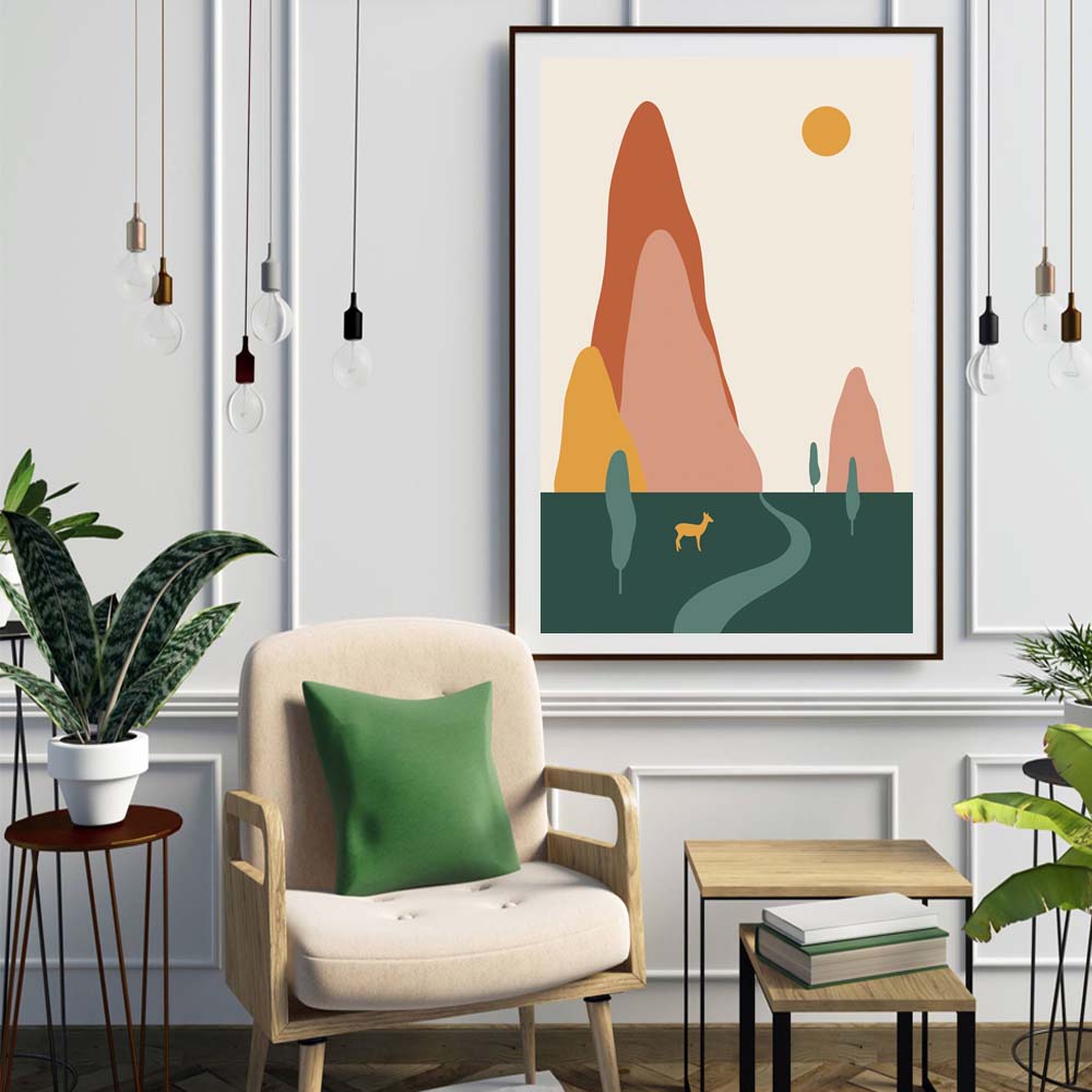 

Северный пейзаж картина маслом лес минималистское абстрактное искусство холст картина гостиная коридор офис украшение дома фреска без рамки 21*30cm No Frame