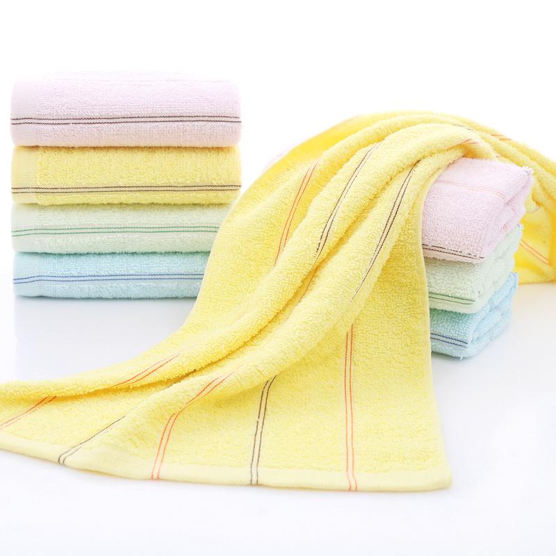 Vertical Stripe Cotton Towel with Custom Logo Embroidery - Ideal Gift Option