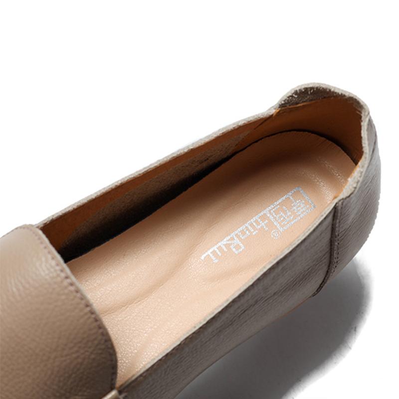Women Shoes Genuine Leather Flat Slip-On Loafers Non-slip Shoes Soft Breathable Flats Women Outdoor Summer Shoes