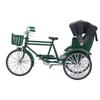 Rickshaw Model Retro Design Decorative Interesting Alloy 3 Wheel Rickshaw Desktop Ornament for