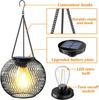 Solar Lights Outdoor Waterproof Garden Ornaments Hanging Lanterns Metal Lights Holiday Decorations for Patio Lawn Table Fence