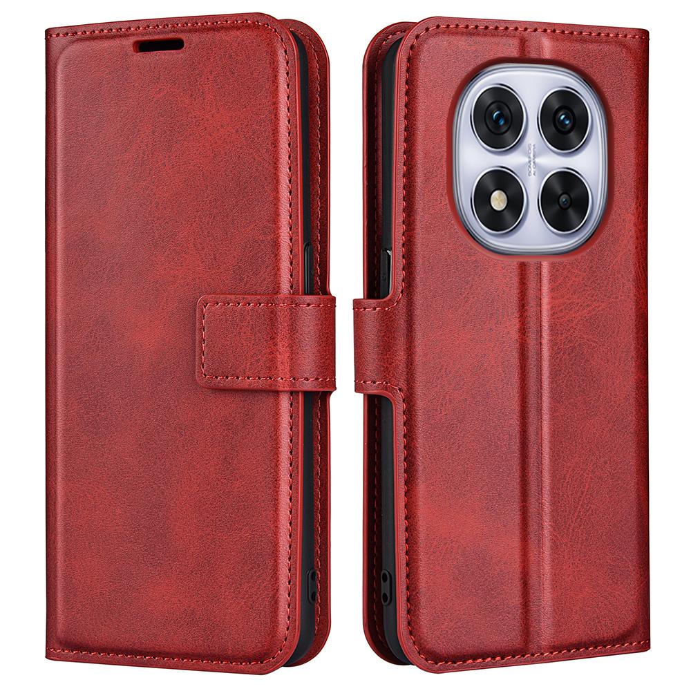 For Xiaomi Redmi Note 14 Pro 5G/Poco X7 5G Stand Case Anti-Scratch Calf Texture Leather Phone Cover