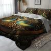 3-teiliges Baum des Lebens Bohemian Bettwäsche Bettbezug-Set Goldener Baum Bettwäsche Quilt-Set Bohemianisches Themenbett Quilt-Set Luxus Schlafzimmer