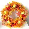 Autumn Harvest Wreath: Halloween Pumpkin & Berry Door Hanging for Thanksgiving