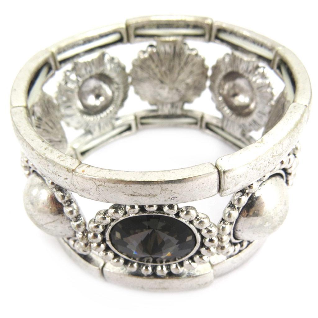 Les Trésors De Lily [G5212] - Silver Gray 'Kilimanjaro' Designer Bracelet
