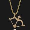 European and American Mythology Cupids Arrow Personalized Pendant with Zirconia Inlay Trendy Necklace Accessory