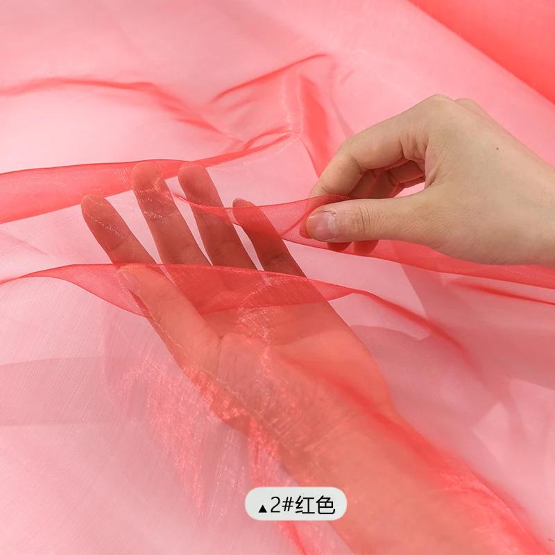 Encrypt Transparent Sparkling Phantom Organza Fabric For Wedding Decoration, Headbands, Stage Dresses, Handmade DIY Fabric