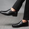 Spring 2025 New Men's Pointed Shoes Brown Black Wedding Shoes Oxford Dress Shoes Loafers Men Genuine Leather Casual Shoes