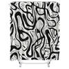 Fashionable Black White Abstract Pattern Waterproof Mildew Resistant Easy Clean Bathroom Decor Curtain Easy To Clean & Maintain