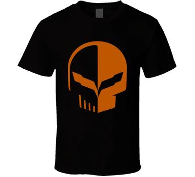 Corvette Burnt Orange Skull Logo T Shirt