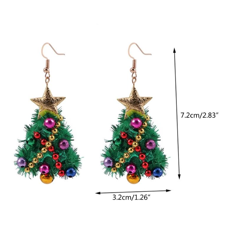 Fashion Christmas Tree Pendant Earrings Unique Charm Dangle Earrings Alloy Jewelry Birthday Gift for Women Girls