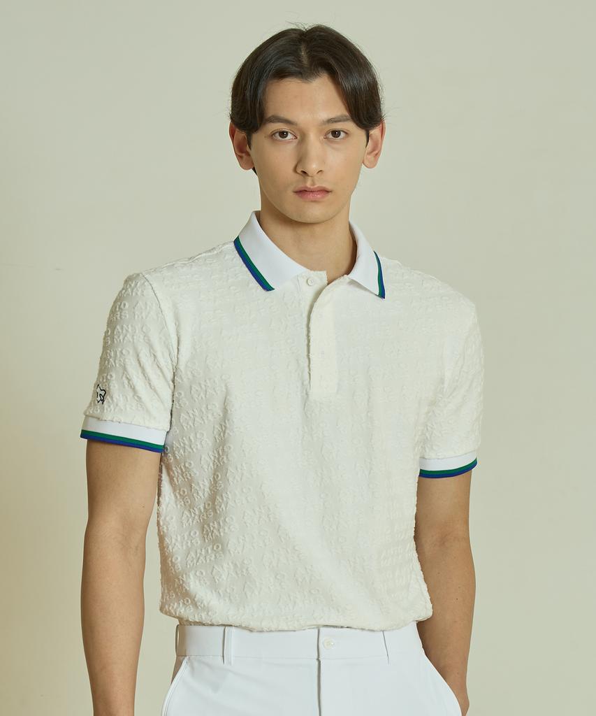 Antomas Terry Logo Jacquard Polo Men'S - White