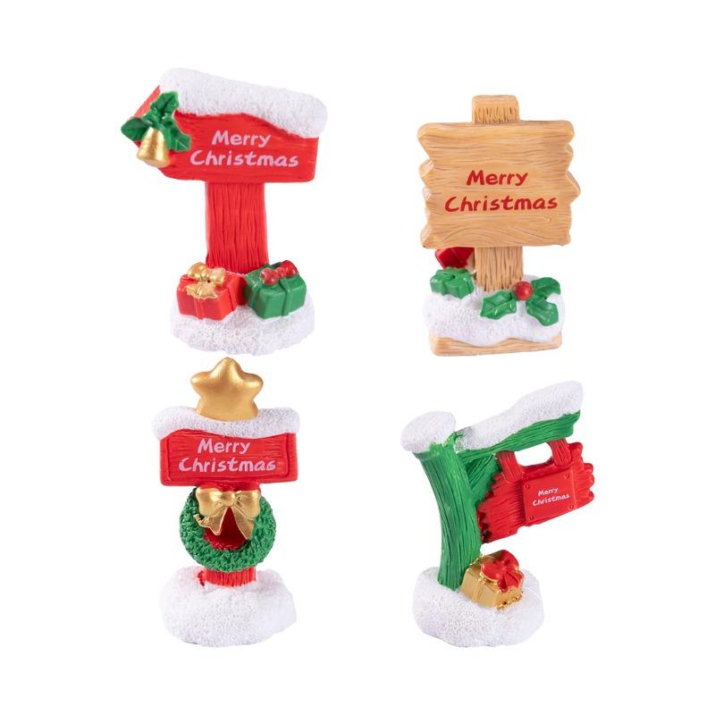 Micro-landscape Christmas Road Signs Indication Signs Crystal Balls Decorative AccessoriesMiniature Mini Ornaments