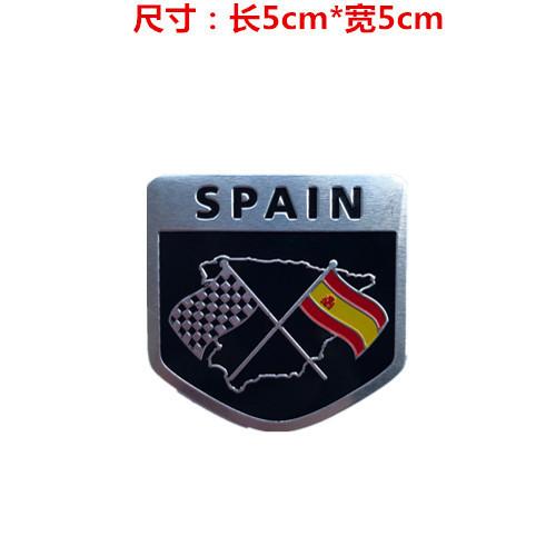 Metalowe naklejki samochodowe z flagą narodową ze stopu aluminium, naklejki dekoracyjne do modyfikacji samochodu, etykiety na karoserię