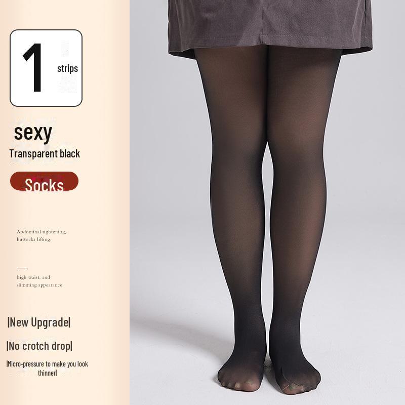 Černé průhledné legíny velké velikosti – nosnost 200 lb, Dámské punčochové kalhoty na jaro/podzim/zimu