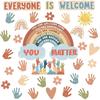 Boho Bulletin Board Decorations for Classroom, 35Pcs Everyone Is Welcome Classroom Positive Motivational Pirational Affirmation Wall Decor Boho