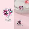 Charm Bead Charms Copper Authentic Pink Zircon Love Heart Turtle Murano Claw Bead Charms Compatible With Bracelets Jewellery Making Women Gift