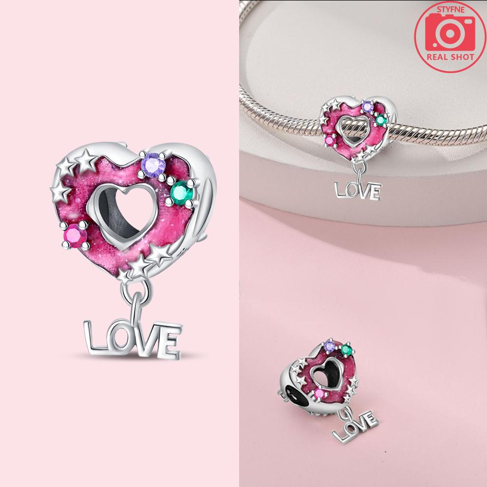 Charm Bead Charms Copper Authentic Pink Zircon Love Heart Turtle Murano Claw Bead Charms Compatible With Bracelets Jewellery Making Women Gift