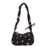 Unique Wrinkled Drawstring Floral Handbag Stylish Versatile Shoulder Underarm Purse Bag For Women