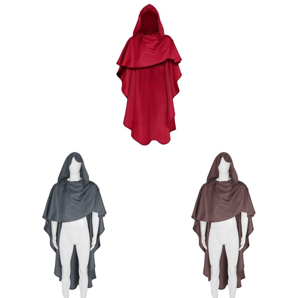 Medieval Knight Cosplay Cloak With Hood For Halloween Costume Role Play