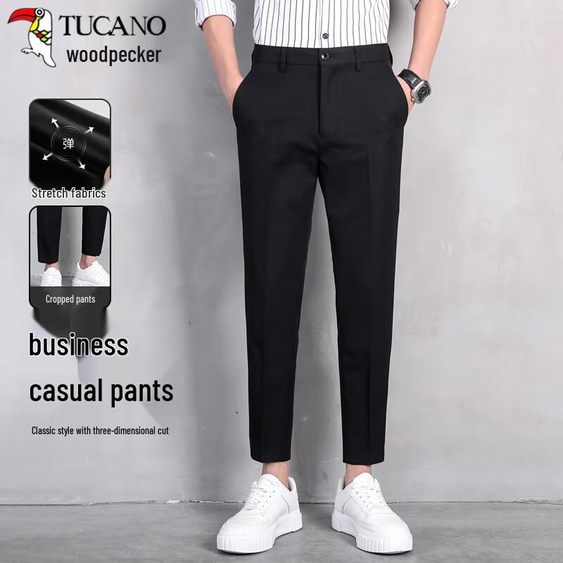 

TUCANO Men s Summer Slim-Fit Business Casual Elastic Pants 33
