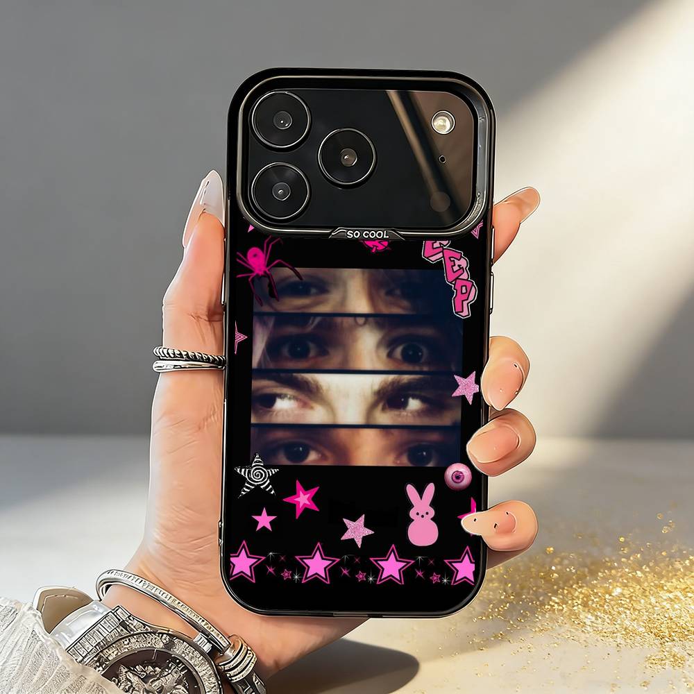 L-Lil Peep Star Shopping Handyhülle Für iPhone17 16 15 14 13 12 Pro Max Grau Schwarz Matt Laser Metallic Aurora Funda