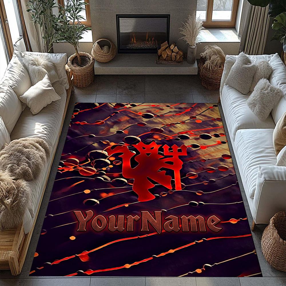 Manchester Customizable Name Area Rug Perfect for Balcony Game Room Entryway Kitchen Antislip Carpet Office home decor