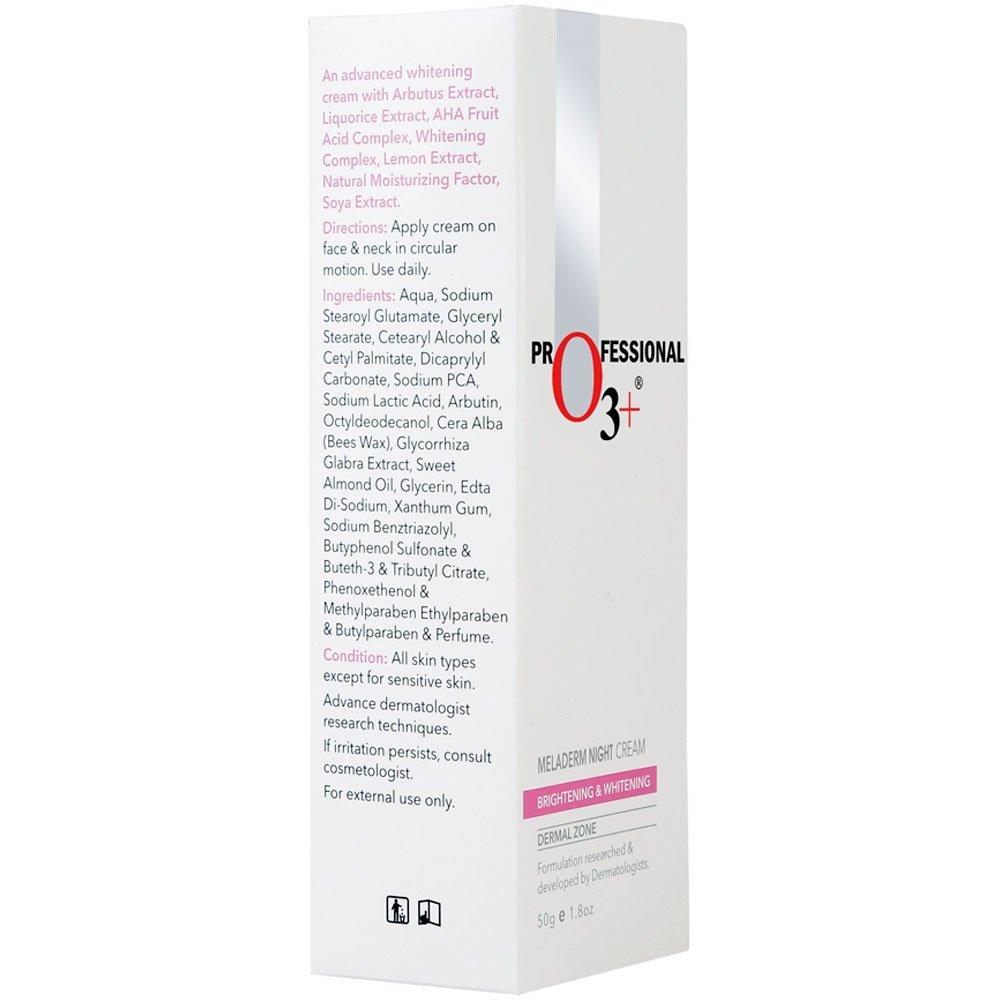 O3+ Dermal Zone Meladerm Intensive Skin Whitening Night Care Cream, 50ml