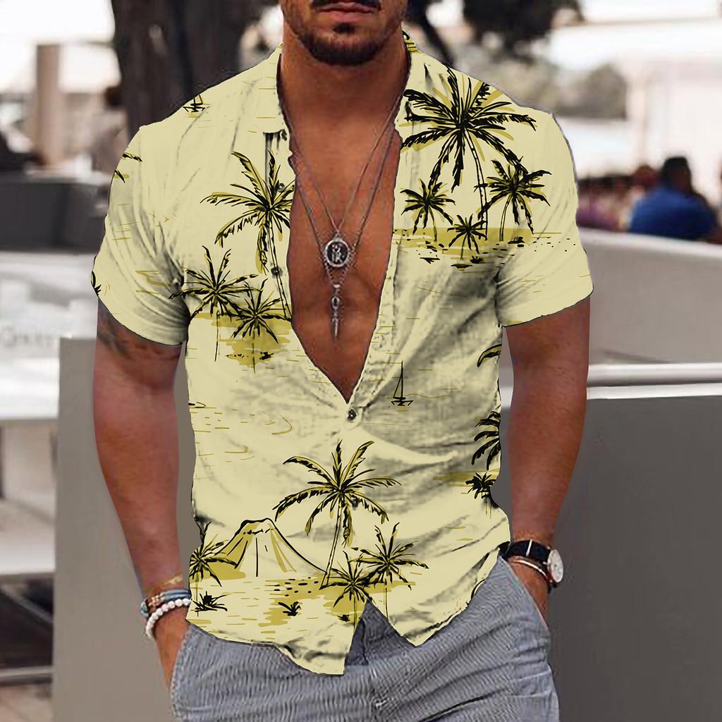 Heren 3D Vakantie Carnaval Bedrukt Overhemd Knoopoverhemd Casual overhemd Zomeroverhemd Korte mouwen Dagelijks Vakantiekleding Mode Casual en comfortabel