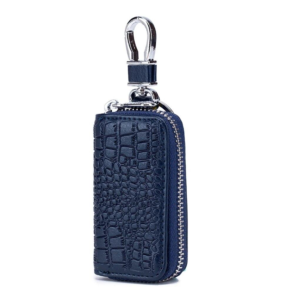 

Zency новый подлинный кожаный женский держатель для ключей от машины маленький чехол для ключей сумка темно-синий