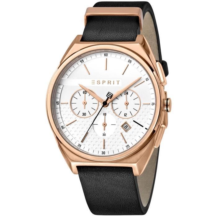 Montre Quartz Homme ESPRIT TIME 396659 - Bracelet Cuir - Chronographe - Etanche 30m