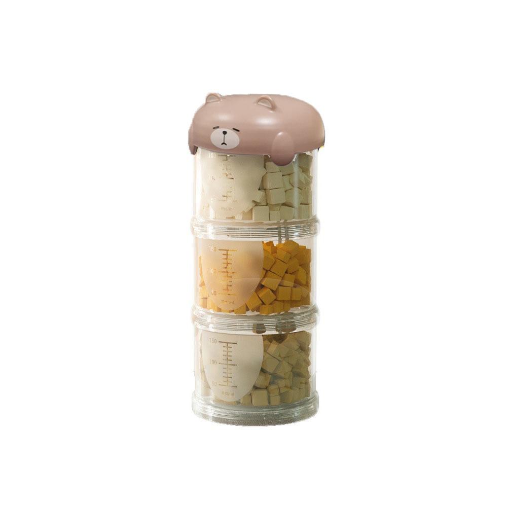 Portable Plastic Multi-Layer Cat Food Box Moisture-Proof Cute Pet Food Packing Box Sealed Cat Food Bucket Outdoor