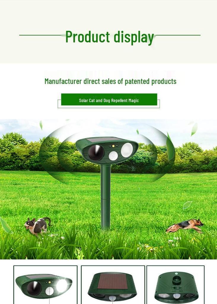In-stock Multi-Functional Solar Ultrasonic Animal Repeller: Effective for Rats, Birds, Cats, and Dogs