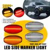4x Clear Side Bumper Marker Lights Amber Red LED For 2010-14 Ford F-150 Raptor A