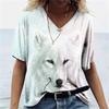 Vrouwen T-shirt Lone Wolf Grafisch 3D Geprint Y2k Mode Elegantie Vintage Korte Mouw Elegant Casual Comfortabel Polyester