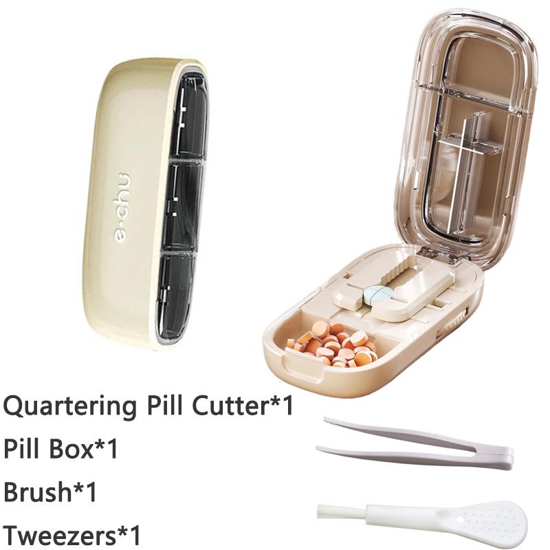 PillenSchneider Mit Unsichtbarer Aufbewahrungsbox Tragbar 2 In 1 Mini MedikamentenTablette Medizin Klein Kleine Medizinbox Gesundheitswesen Pillen Etui
