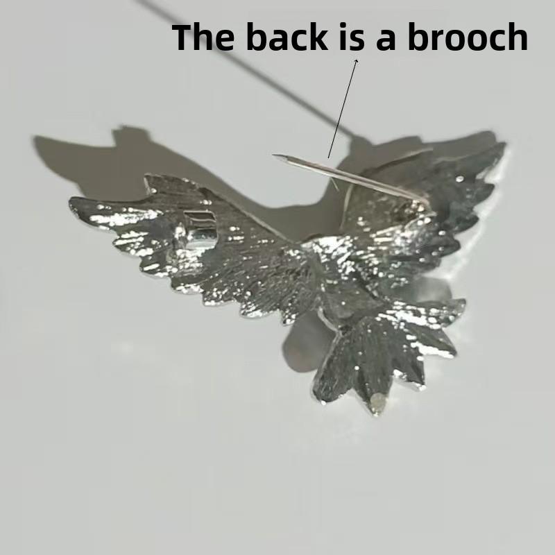 Eagle Brooch Powerful Animal Style Fashion Accessories Anti-Light Pin Trendy Acrylic Men's Style with Rhinestones Embellishment