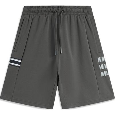 Li Ning Wade Series Letter Mid Waist Drawstring Comfortable Breathable Versatile Casual Shorts Men Shorts Slate-Gray AKSU133-7