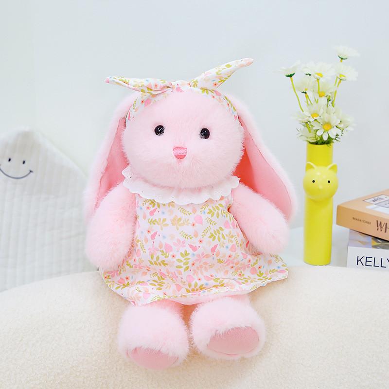 Plush Adorable Rabbit Toy With Floral Skirt For Kids Room Decor And Gift