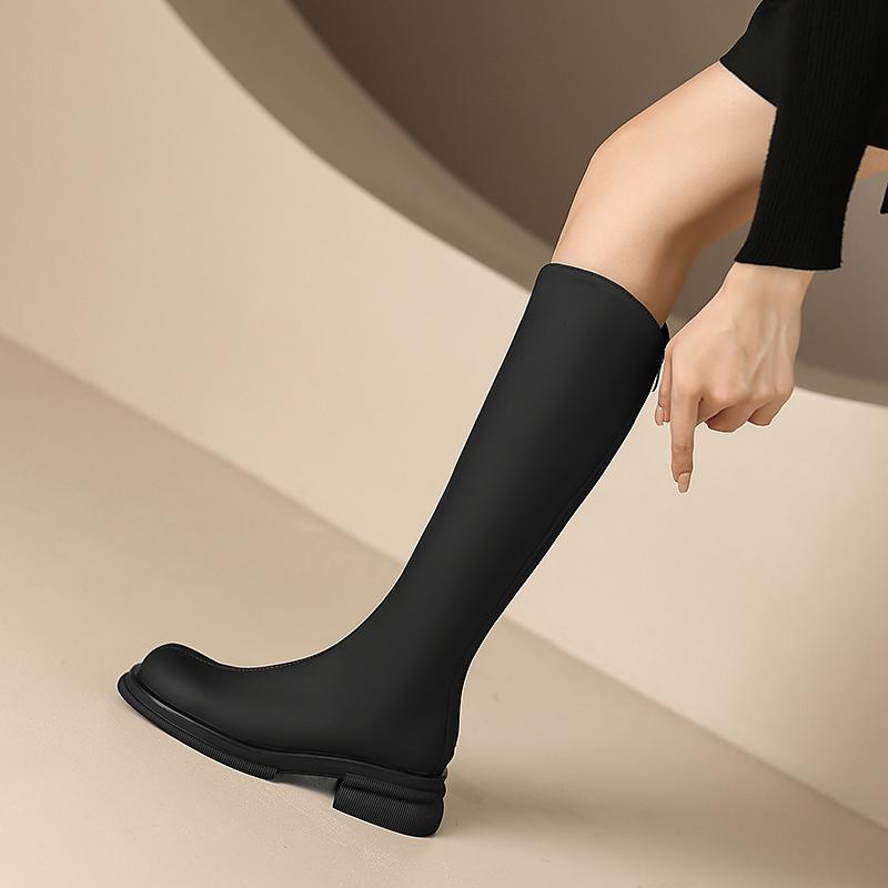 Krazing Pot Микрофибра Осенне-зимняя обувь Толстые каблуки среднего размера Мотоциклетные — фото 17