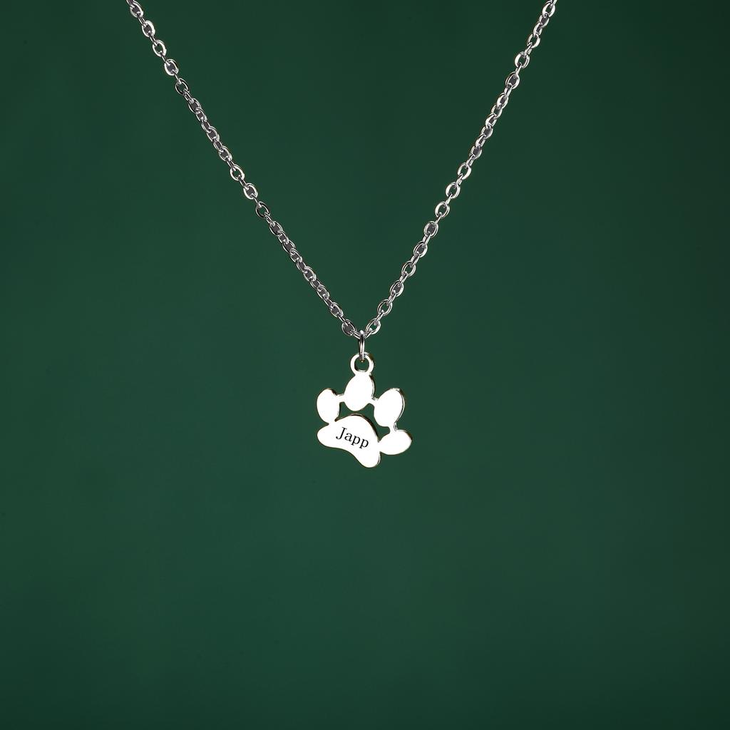Lemegeton Cane Gatto Zampa Collana Personalizzata Acciaio Inossidabile Gioielli Personalizzati Memoriale Animale Domestico Catena al Collo Bambino Donna Accessori