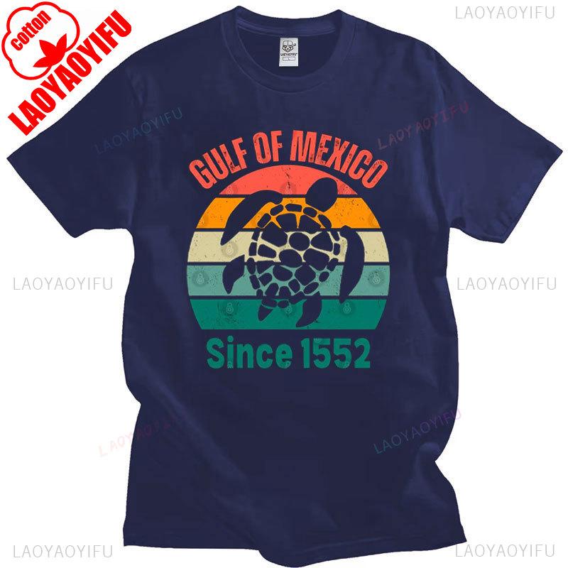 Golf von Mexiko Seit 1552 T-Shirt Mode Batik Schildkröte Grafik T-Shirt Sommer Lässig Streetwear Unisex Baumwolle T-Shirts Camisetas