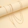 Women Gold Layered Cross Necklace Pearl Station Chain Dainty Pendant