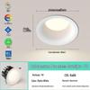 Frameless 75mm LED Downlight, Deep Anti-Glare, Eye-Protective Spotlight for Living Rooms.