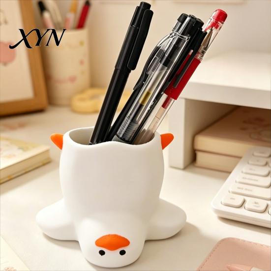 Creative Gift for Girls Upside Down Duck Pen Holder, 3D Printed Desk Organizer, Funny Holder Stationery Storage Office School,