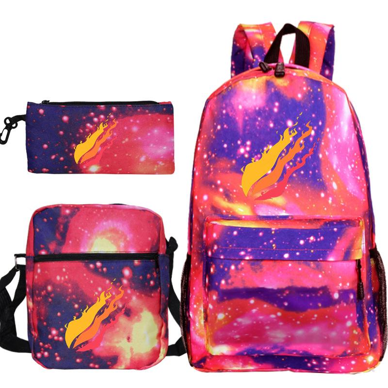 Backpack Casual Student Schoolbag Small Shoulder Bag Pencil Bag Three-piece Set